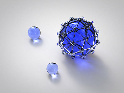 Reflective Glass Objects 3d art 3d modelling abstract art direction c4d cinema4d cobalt blue fishing float glass mesh reflection render transparent