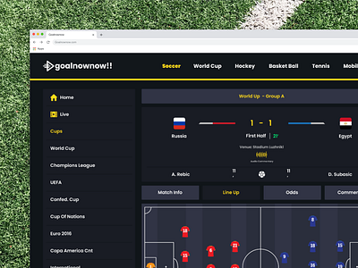 Goalnownow app darktheme figma football sport sport website ui design website