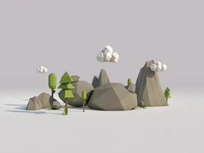Nature c4d lowpoly ui