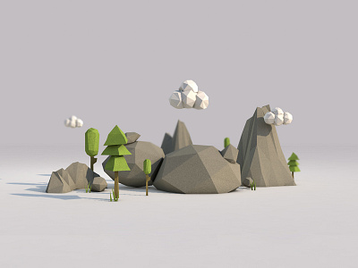 Nature c4d lowpoly ui