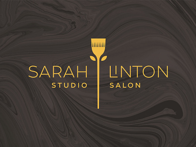 Sarah Linton Logo beauty branding brush contemporary flower hair hair salon logo studio studio salon stylist