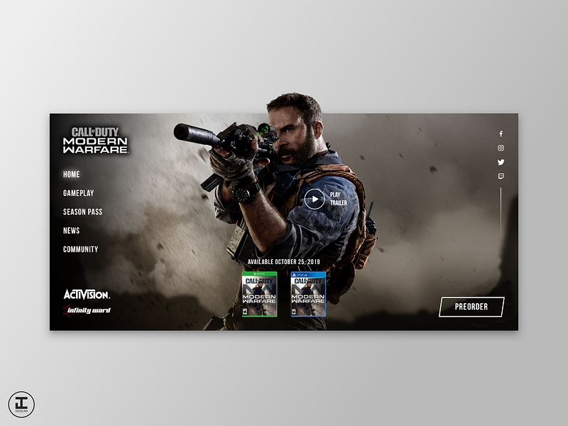 Call of Duty Modern Warfare - Website Design Concept call of duty call of duty modern warfare design design inspiration game art game design gamer gamers games gaming gaming website modern warfare sketch sketchapp trendy ui ui trends ux ux trends video games