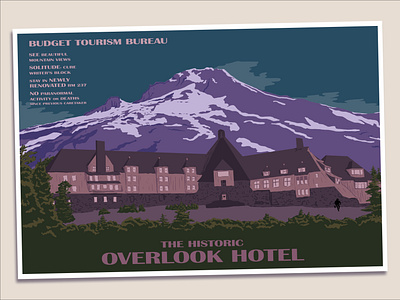 Overlook Hotel Postcard | Rebound horror illustration mountain movie national park service postcard rebound the shining