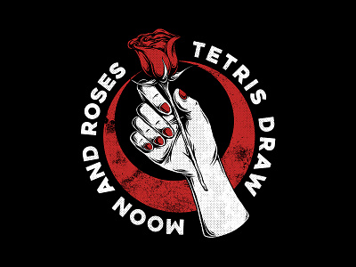 MOON & ROSE ( DESIGN FOR SALE ) apparell branding clothing design handdraw illustration logo tshirt tshirt design