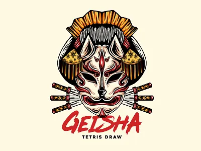 GEISHA ( DESIGN FOR SALE ) apparell branding clothing design handdraw illustration logo tshirt tshirt design