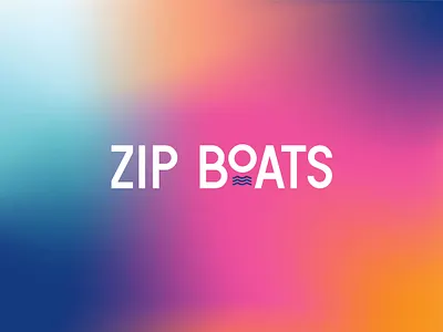 Zip Boats - Logo boat boating boats branding colorful design illustration logo nautical rainbow rental vector