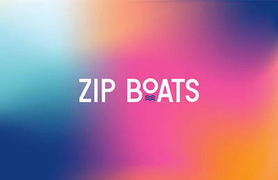 Zip Boats - Logo boat boating boats branding colorful design illustration logo nautical rainbow rental vector