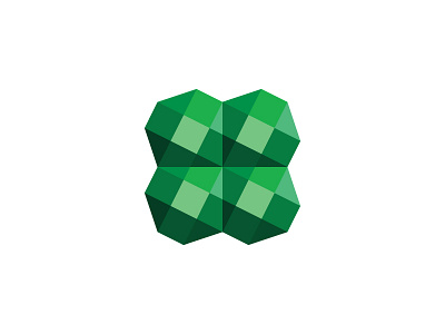 Beryllium Logo 3d design emerald gem gemtone geometric green jewelry logo logomark mark polygon precious symmetrical vector