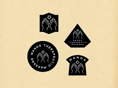 manos therapeutic massage branding badges branding logo logomark