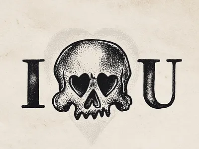 I 💀 U artwork charleypangus illustration illustrator iloveu ipadpro procreate skull skull drawing