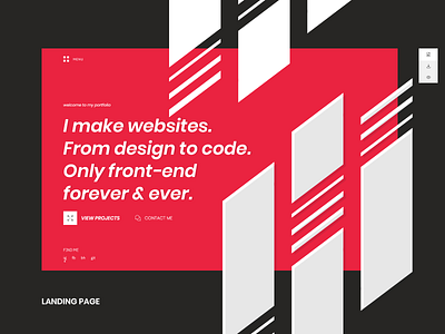 Portfolio Landing Page adobexd css3 designer portfolio html css html5 javascript ui uidesign uiux uxdesign uxui webdesign webdevelopment website wordpress wordpress theme