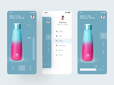 科学饮水健康管理概念 设计 科技 ui 水 交互