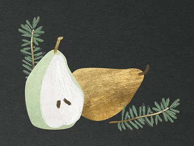 Winter Spot Illo - Pears abstract brush christmas design fall holiday illustration illustrator texture thanksgiving vector winter