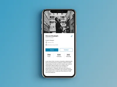 Daily UI 006 - User Profile daily ui daily ui challenge design flat mobile app mobile ui design ui user experience user interface ux
