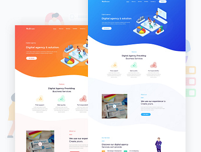 Agency landing page 2019 trends agency agency landing page agency website branding clean company concept design designing development illustration landing page madbrains new concept portfolio design ui uiux website