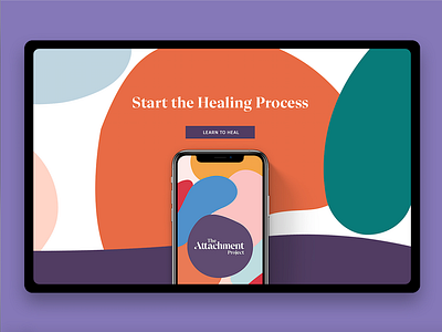 Attachment Project - Brand Splash 💡 animation ariata brand experience heal intro logo motion organic process project screen shapes splashpage splashscreen ui