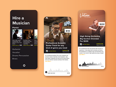 Hire a musician app ui ux