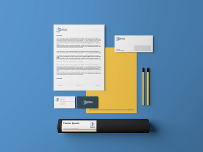 JP Stationary branding business card business card design conceptual identity letter head logo mock up stationery