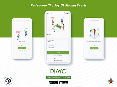 On-Boarding Screen for Playo app! app design design illustration onboard onboarding onboarding illustration onboarding screen onboarding ui sportsapp ui user experience visualdesign