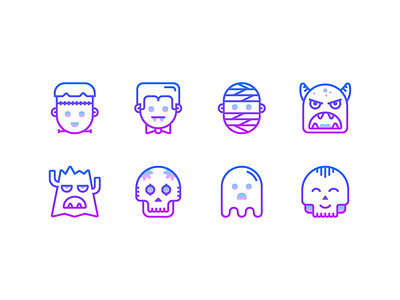 Halloween icons set autumn design graphic design icons icons design icons pack icons set illustration infographics monster mummy outline icon pumpkin ui design ux design vampire vector vector graphics