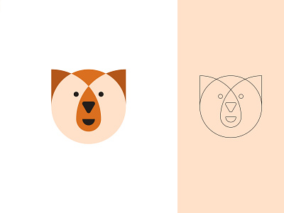 Dog&Bear bear branding design dog geometry icon illustration logo 商标 插图 设计