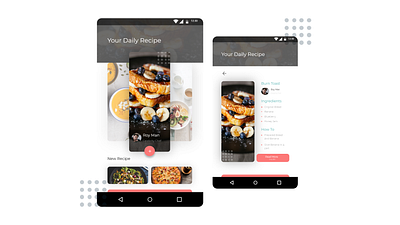 Food Recipe App Design android android app brand card card design cardboard design designer food food and drink food app mobile mobile app mobile app design mobile ui ui uidesign uiux unsplash user interface