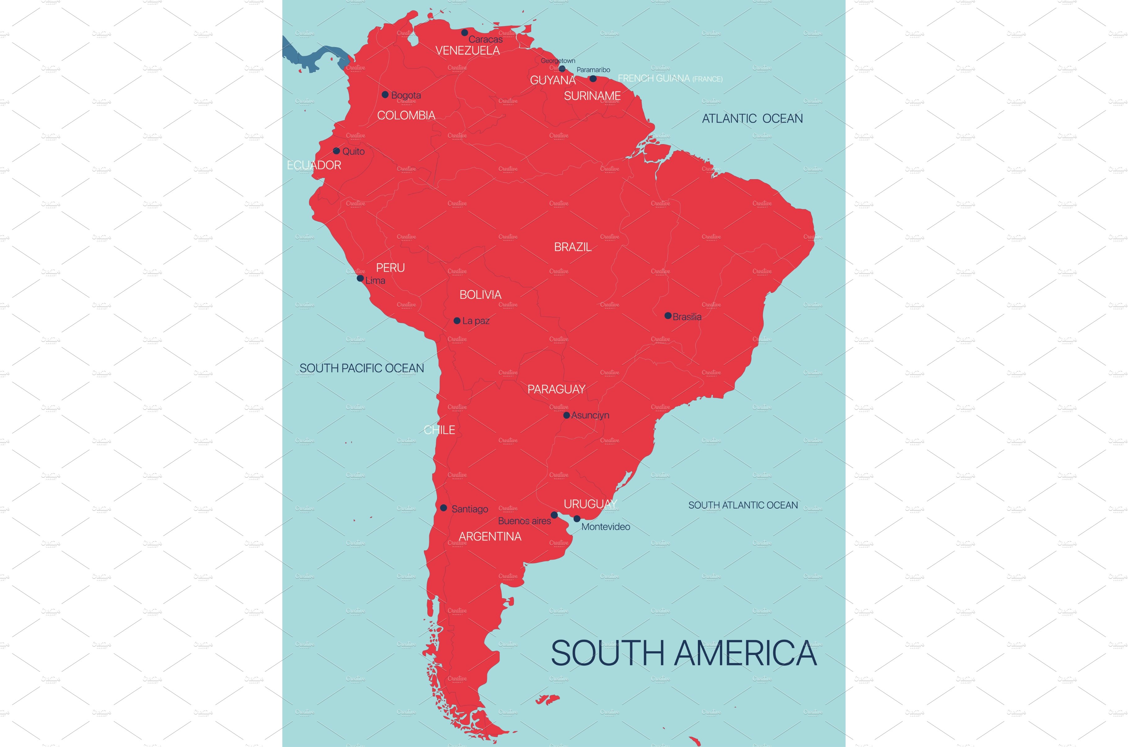 South America Continent Vector Map By Ruslan On Dribbble