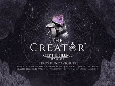 "The Creator" exhibition design creator dark exhibition design fashion flower of life jeweler jewelery jewellery luxury ring sacred geometry space