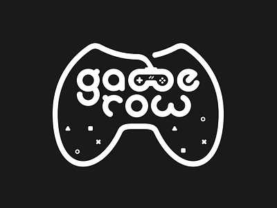 GameRow Concept 1 (B&W) flat gamepad gaming graphic design illustration logo logo design logo grid logomark minimal