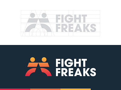 Fight Freaks - Logotype Grid brand brand identity branding design f letter identity design identity designer illustration kickboxing lettermark logo logo monogram logomark logotype designer martial arts negative space smart mark taekwondo typography ui