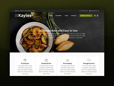 J51 Kaylee - A Joomla Template cafe food joomla joomla template joomla templates restaurant template design web design webdesign