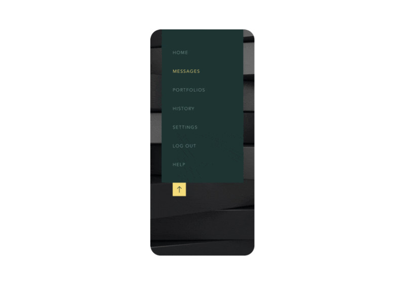 Valir Menu darkmode - animation animated animation app clean dark darkmode design ios menu principle sketch ui uidesign