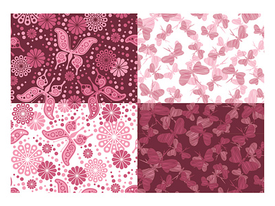 Butterfly in Seamless Pattern background decoration design illustration printing seamless pattern textile vector wallpaper