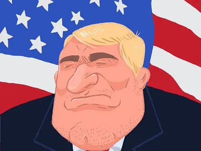 The Politician american blond charadesign design flag illustration people people illustration politic politician procreate united states united states of america usa