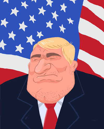 The Politician american blond charadesign design flag illustration people people illustration politic politician procreate united states united states of america usa