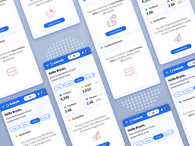 Salesla Dashboard - Mobile Screen - Amazon Sellers amazon analytics app blue clean dashboard data design empty graphics interface landing mobile product seller sketch ui ux vector web