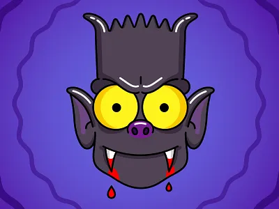 Bart bat bart bat cartoon character creepy design desing dracula graphic design halloween illustration simpsons tree house horrors vector