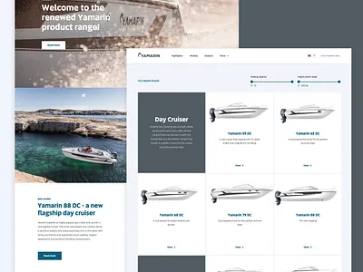 Yamarin - Implementing a brand renewal into the digital space boats digital branding marketing product ui ux website design website developer yamarin