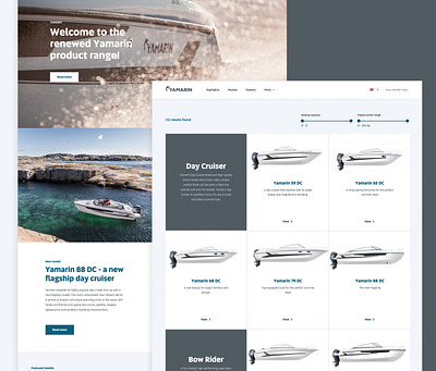 Yamarin - Implementing a brand renewal into the digital space boats digital branding marketing product ui ux website design website developer yamarin