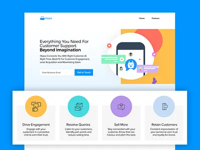 Hippo Features Page design facebook graphic illustration interactive product typography uiux ux website