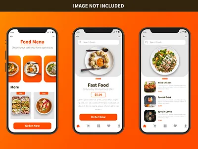 Food App UI Design Template app app design application apps apps design apps screen appstore branding food app food menu food ui mobile app mobile app design mobile app ui mobile app ui design mobile app ui ux design ui vector