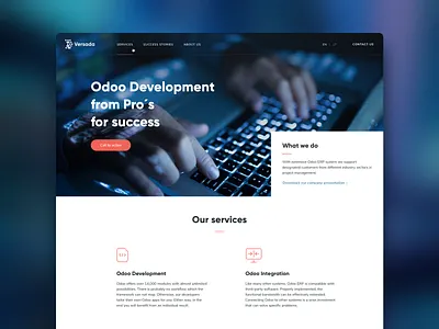 Versada | Main page bright dark dark mode dark theme design desktop development it landing technology ui web web design