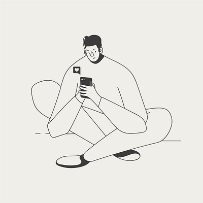 The Man with the Phone characterdesign characters clean design art illustration illustration lineart inktober line art minimal minimal outline characters outline vector