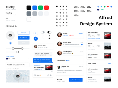 Alfred's Design System base car car sharing components design design system ios leasing library mobile app pattern platform rent share styleguide