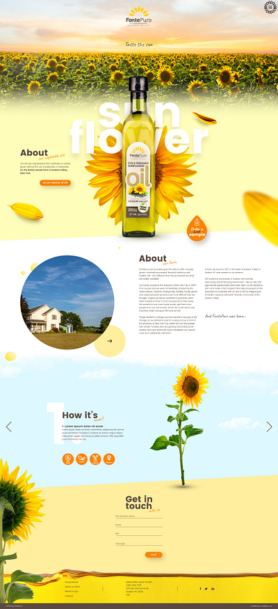 FontePuro sunflower oils mainpage 2018 brand branding design graphic graphicdesgn hudson valley oils product sunflower ui uidesign usa ux uxdesign uxui web website