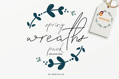 20 Spring Wreaths Vector Pack digital wreaths illustration nantiaco graphics spring graphics