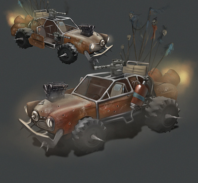 Concept Vehicles: "Razur" Dune Buggy concept art concept cars design digital painting fantasy game development gaming graphic art illustration vehicles video games