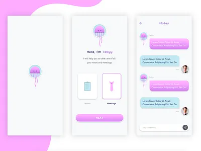 ChatBot TALKYY app design ui ux
