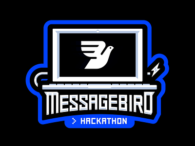 Messagebird Hackathon Logo after effects animation blue developer futuristic gif glitch hackathon hacker hacking halloween illustration logo messagebird motion design pc spooky