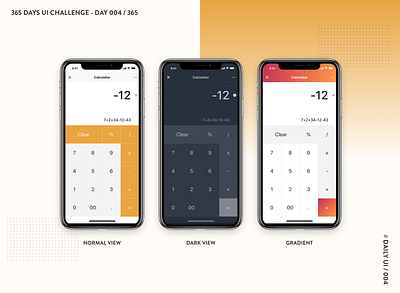 365 DAYS UI CHALLENGE-DAY 004 / 365 calculator calculator ui concept dark view ui ui ux ui challenge